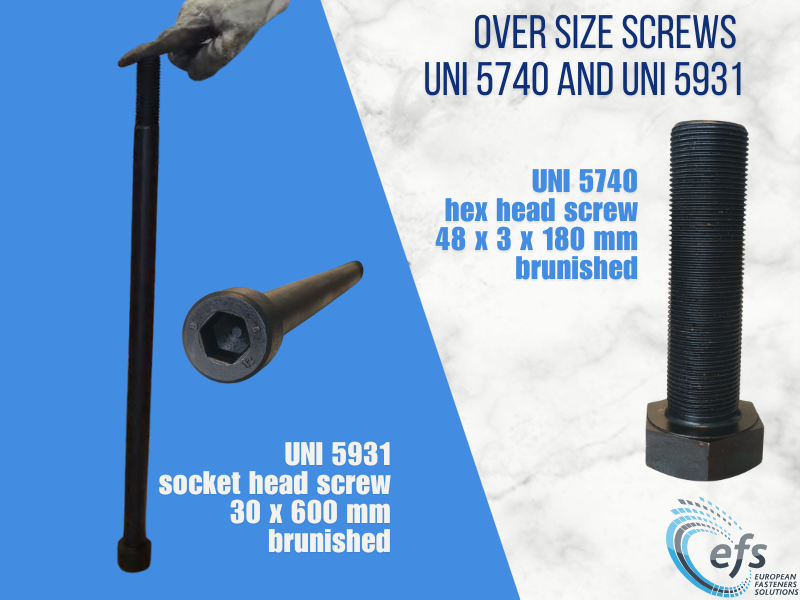 Viti oversize UNI 5740 e UNI 5931 pronte per la spedizione