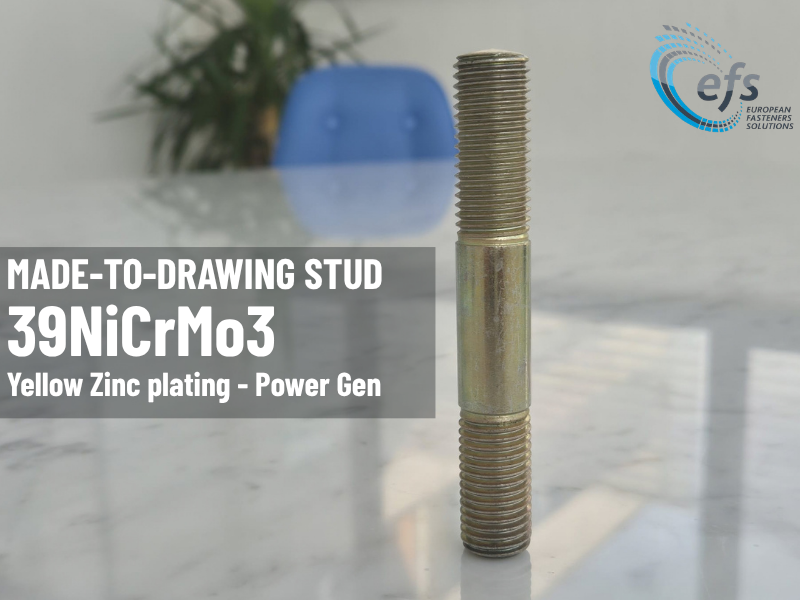 made-to-drawing 39NiCrMo3 stud by EFS | Gewindebolzen nach Zeichnung