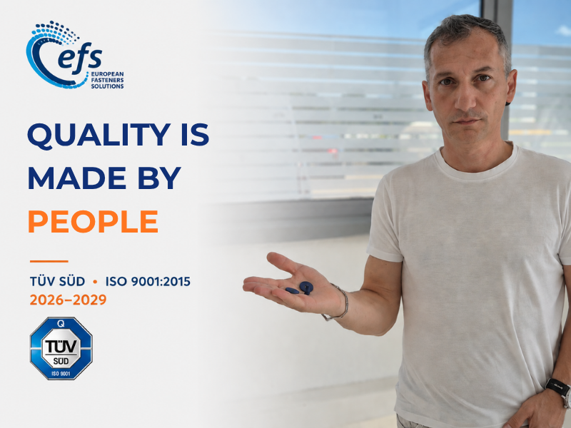 TÜV Certified Fasteners Supplier ISO 9001:2015: EFS Renews Certification Until 2029