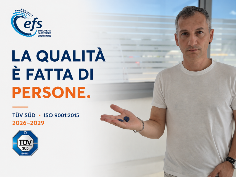 EFS rinnova la certificazione TÜV ISO 9001:2015